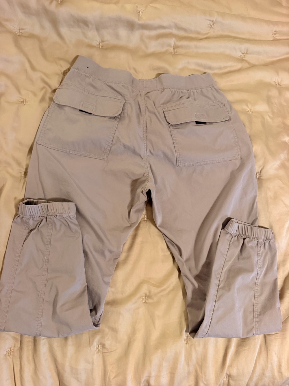 Abercrombie & Fitch Light Beige Men's Jogger Pants with Black Drawstring - Picture 3 of 3